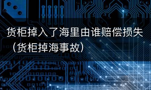 货柜掉入了海里由谁赔偿损失（货柜掉海事故）