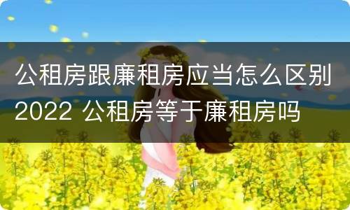 公租房跟廉租房应当怎么区别2022 公租房等于廉租房吗