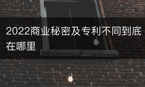 2022商业秘密及专利不同到底在哪里