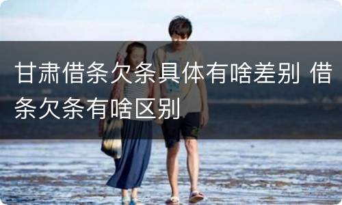 甘肃借条欠条具体有啥差别 借条欠条有啥区别