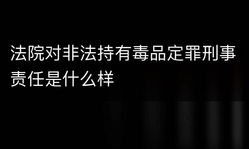 法院对非法持有毒品定罪刑事责任是什么样