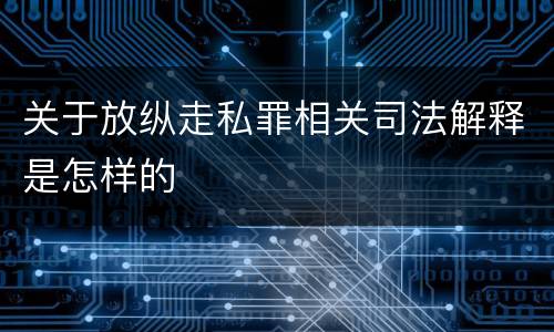 关于放纵走私罪相关司法解释是怎样的
