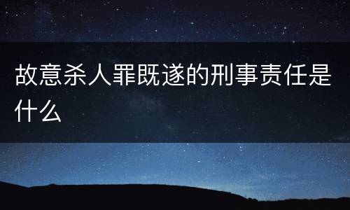 故意杀人罪既遂的刑事责任是什么