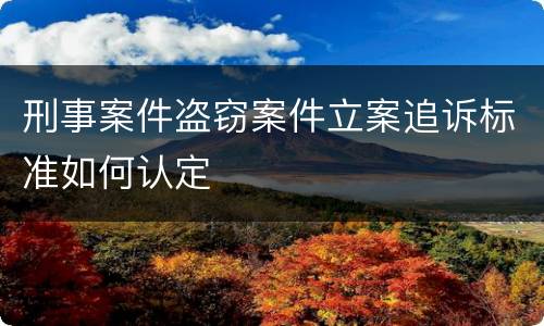 刑事案件盗窃案件立案追诉标准如何认定