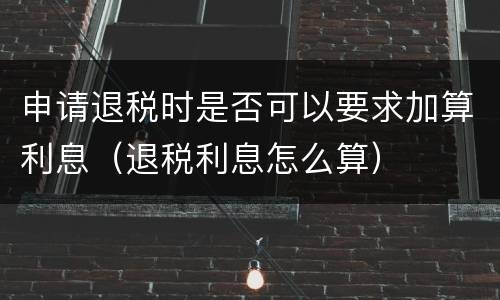申请退税时是否可以要求加算利息（退税利息怎么算）