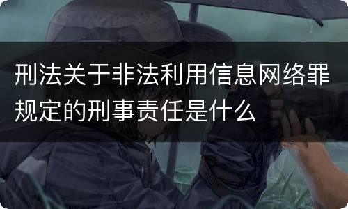 刑法关于非法利用信息网络罪规定的刑事责任是什么