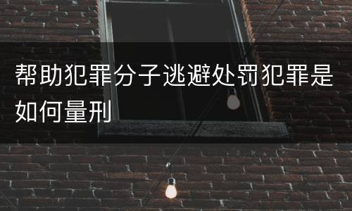 帮助犯罪分子逃避处罚犯罪是如何量刑
