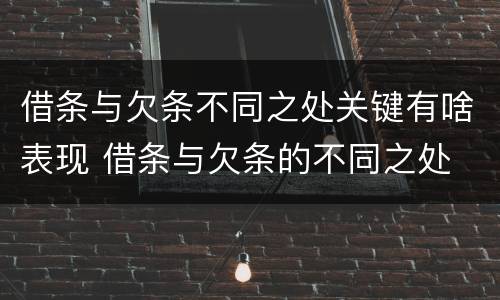 借条与欠条不同之处关键有啥表现 借条与欠条的不同之处