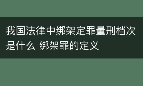 我国法律中绑架定罪量刑档次是什么 绑架罪的定义