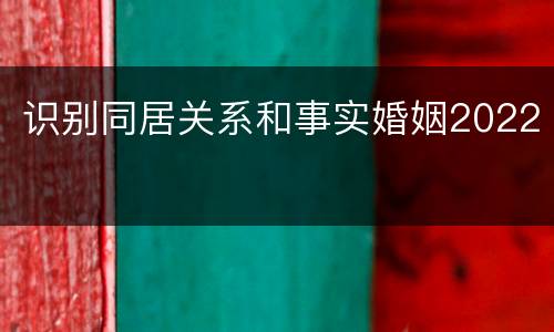 识别同居关系和事实婚姻2022