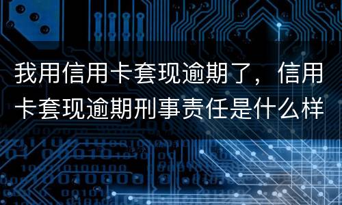 我用信用卡套现逾期了，信用卡套现逾期刑事责任是什么样的
