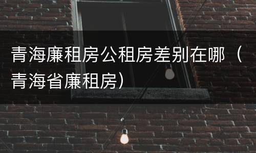 青海廉租房公租房差别在哪（青海省廉租房）