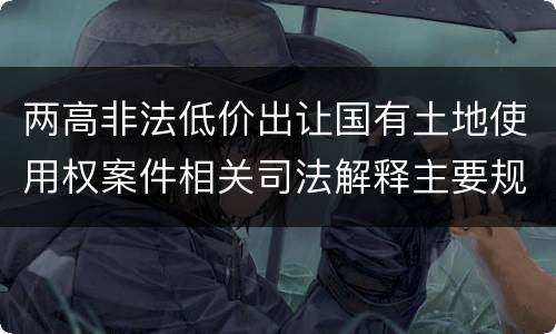 两高非法低价出让国有土地使用权案件相关司法解释主要规定都有哪些