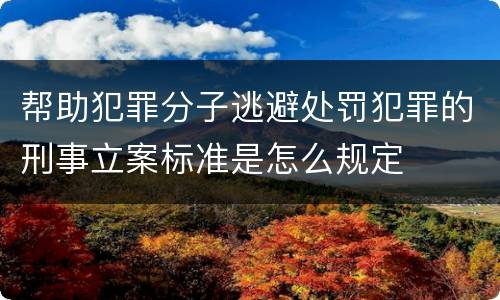 帮助犯罪分子逃避处罚犯罪的刑事立案标准是怎么规定