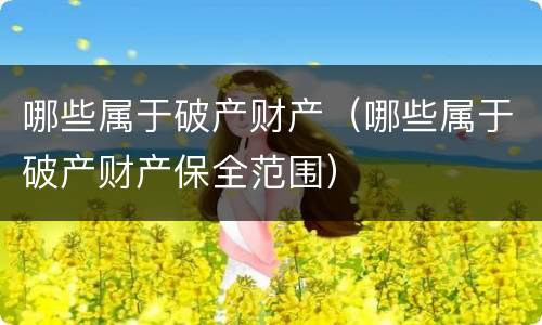 哪些属于破产财产（哪些属于破产财产保全范围）
