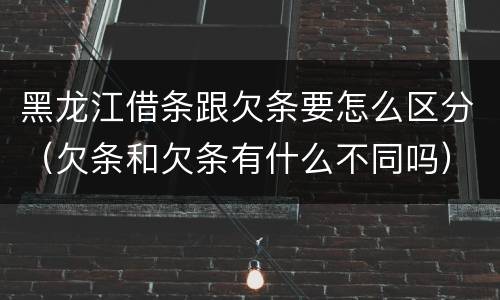 黑龙江借条跟欠条要怎么区分（欠条和欠条有什么不同吗）