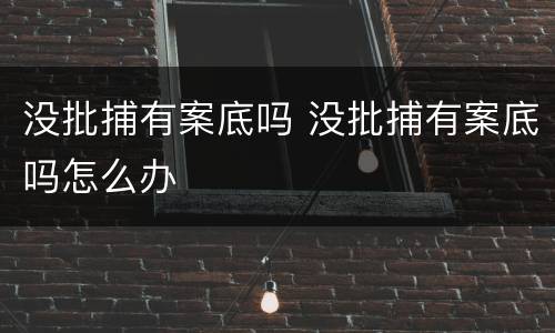 没批捕有案底吗 没批捕有案底吗怎么办