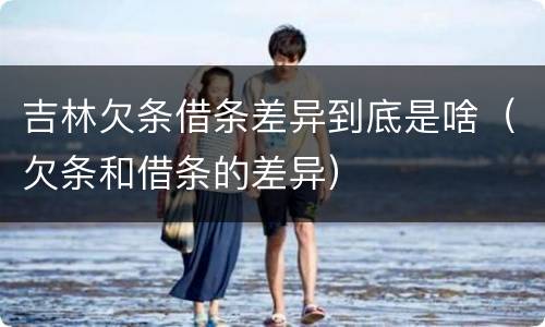 吉林欠条借条差异到底是啥（欠条和借条的差异）