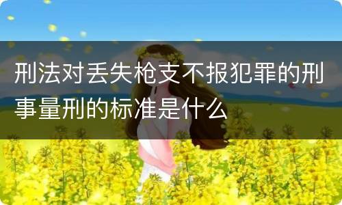 刑法对丢失枪支不报犯罪的刑事量刑的标准是什么