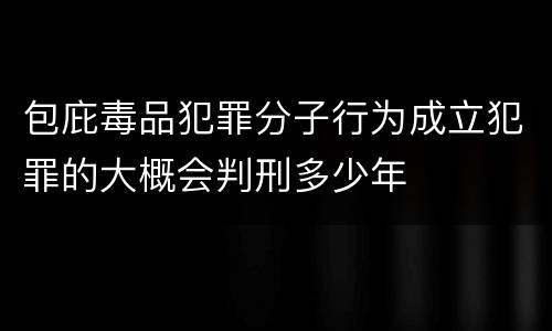 包庇毒品犯罪分子行为成立犯罪的大概会判刑多少年