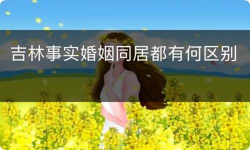 吉林事实婚姻同居都有何区别