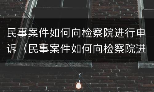 民事案件如何向检察院进行申诉（民事案件如何向检察院进行申诉处理）
