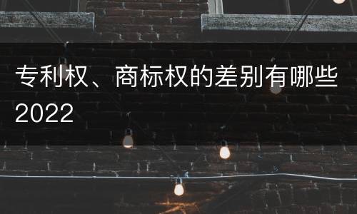 专利权、商标权的差别有哪些2022