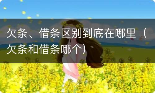 欠条、借条区别到底在哪里（欠条和借条哪个）