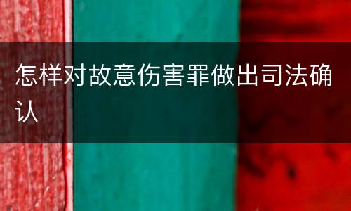 怎样对故意伤害罪做出司法确认
