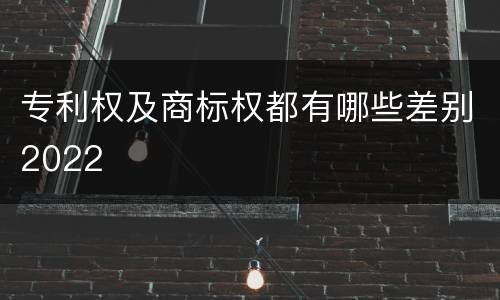 专利权及商标权都有哪些差别2022