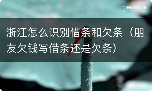 浙江怎么识别借条和欠条（朋友欠钱写借条还是欠条）