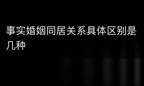 事实婚姻同居关系具体区别是几种