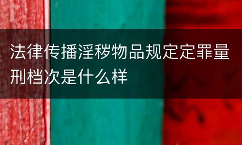 法律传播淫秽物品规定定罪量刑档次是什么样