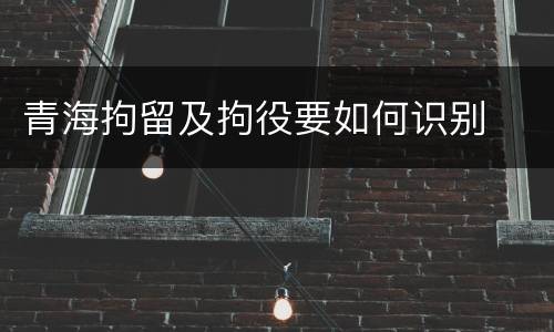 青海拘留及拘役要如何识别
