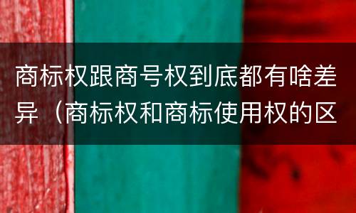 商标权跟商号权到底都有啥差异（商标权和商标使用权的区别）