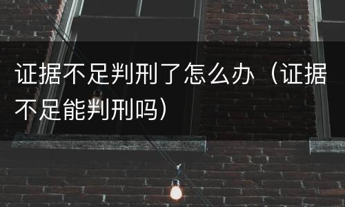证据不足判刑了怎么办（证据不足能判刑吗）