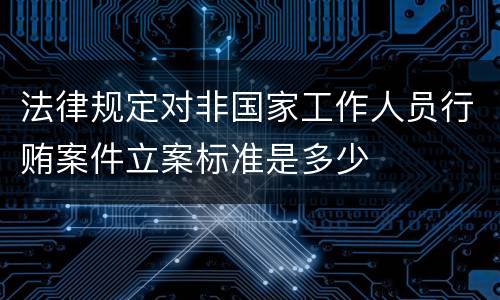 法律规定对非国家工作人员行贿案件立案标准是多少