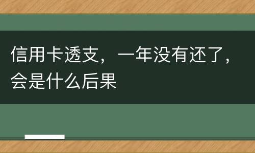 信用卡透支，一年没有还了，会是什么后果