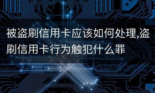 被盗刷信用卡应该如何处理,盗刷信用卡行为触犯什么罪