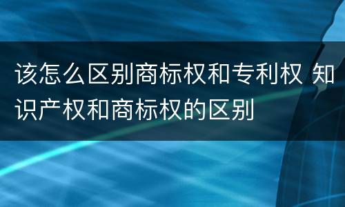 该怎么区别商标权和专利权 知识产权和商标权的区别