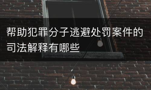 帮助犯罪分子逃避处罚案件的司法解释有哪些