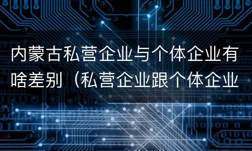 内蒙古私营企业与个体企业有啥差别（私营企业跟个体企业的区别）