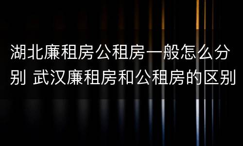 湖北廉租房公租房一般怎么分别 武汉廉租房和公租房的区别
