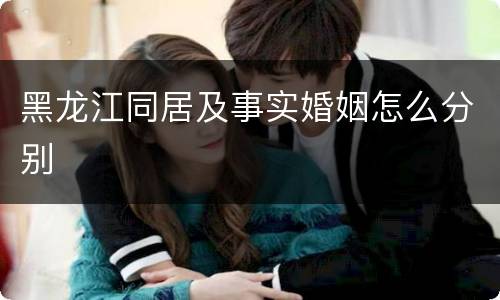 黑龙江同居及事实婚姻怎么分别