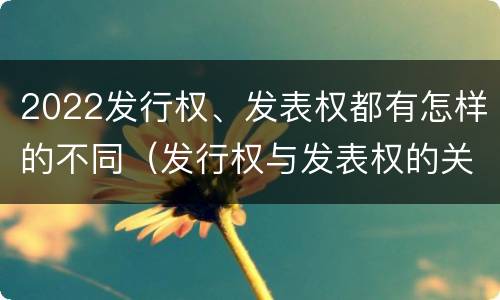 2022发行权、发表权都有怎样的不同（发行权与发表权的关系）