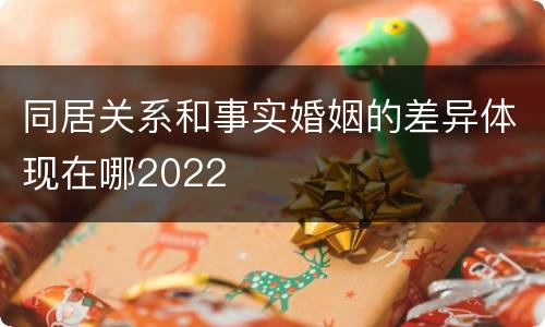 同居关系和事实婚姻的差异体现在哪2022