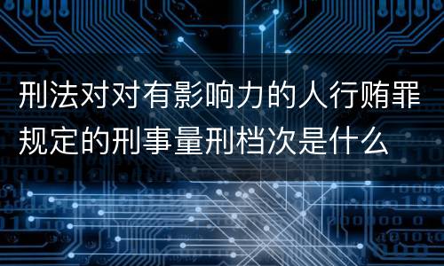 刑法对对有影响力的人行贿罪规定的刑事量刑档次是什么