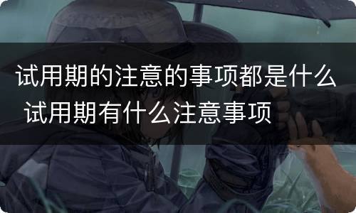 试用期的注意的事项都是什么 试用期有什么注意事项