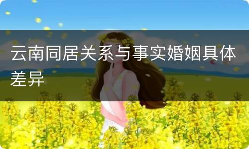 云南同居关系与事实婚姻具体差异