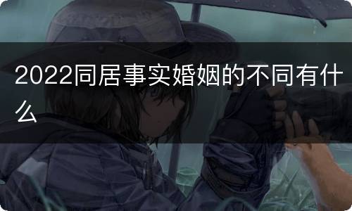 2022同居事实婚姻的不同有什么